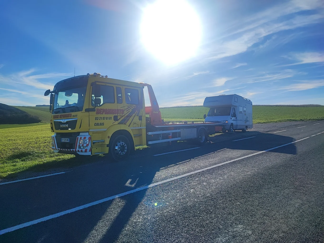 Remorquage auto à Calais - intervention 1